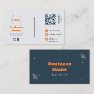 Carte de visite de café avec code QR