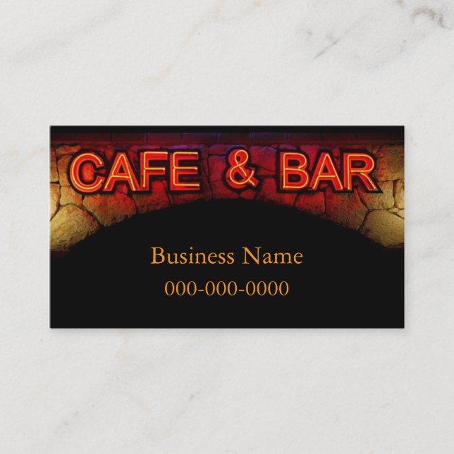 Carte de visite de café et bar (Devant)