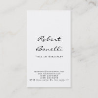 Carte de visite de calligraphie noir clair moderne