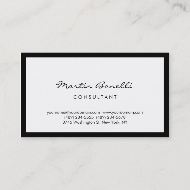 Carte de visite de calligraphie simple moderne (Devant)