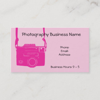 Carte de visite de caméra Vintage pour fille rose