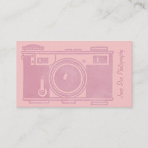 Carte de visite de caméra Vintage Retro Pink
