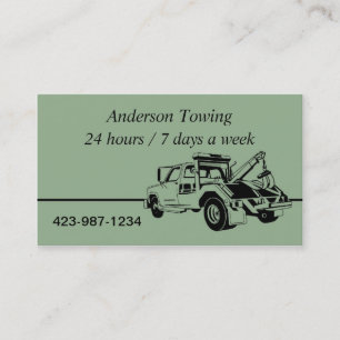 Carte de visite de camion Tow