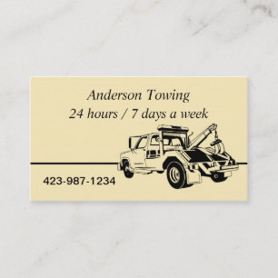 Carte de visite de camion Tow