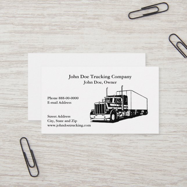 Carte de visite de camionnage (Devant/Arrière en situation)