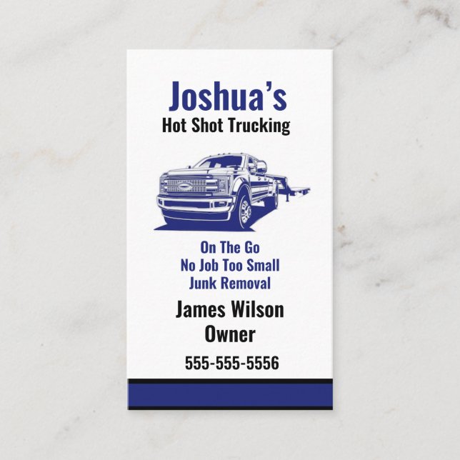 Carte de visite de camionnage à chaud (Devant)