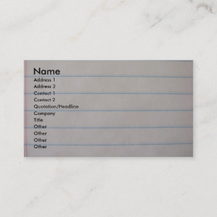 Carte de visite de carnet d'école