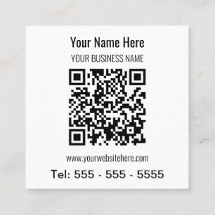 Carte de visite de Carré de code QR simple et mode