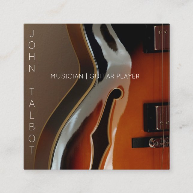 Carte de visite de Carré personnalisé Archtop Guit (Devant)