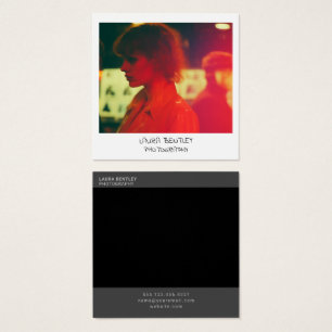 Carte de visite de carré photo instantané de style