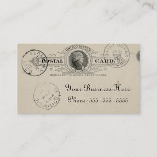 Carte de visite de carte postale d'encre beige vin