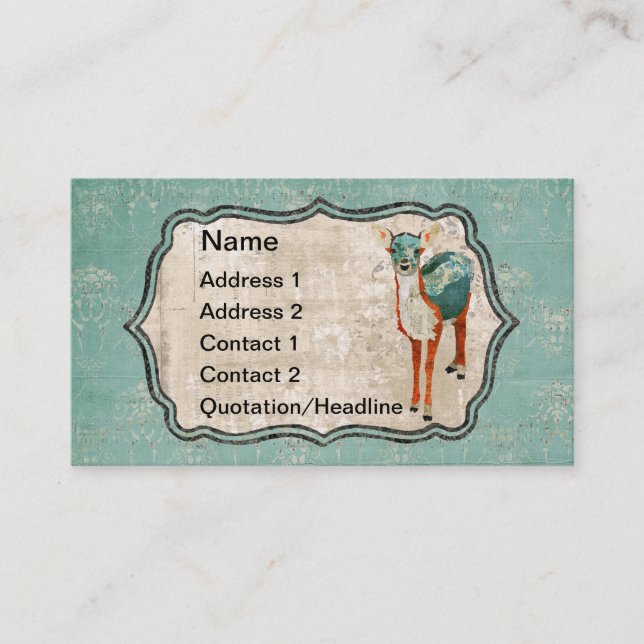 Carte de visite de cerfs communs/étiquettes azurés (Devant)