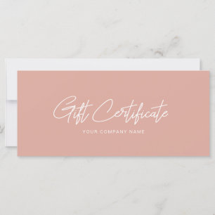 Carte de visite de certificat cadeau minimaliste r