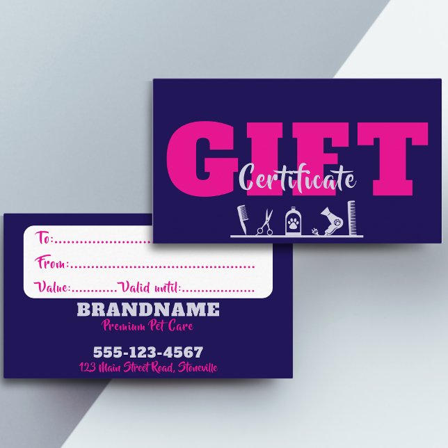 Carte de visite de certificat cadeau pour le soin  (Créateur téléchargé)