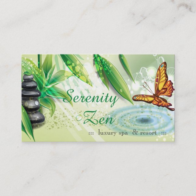 Carte de visite de certificat cadeau Serenity Zen (Devant)