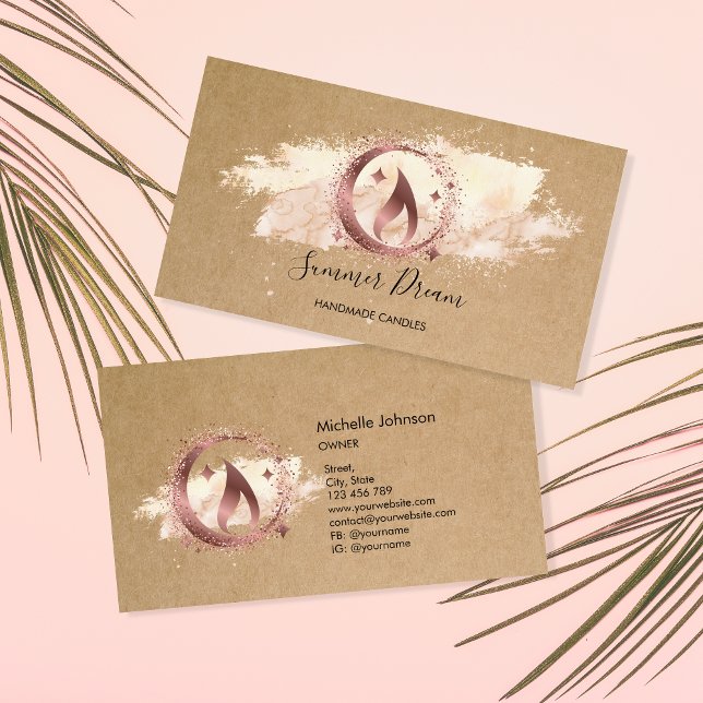 Carte de visite de chandelle de miel simple et mod (Créateur téléchargé)