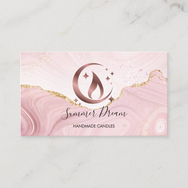 Carte de visite de chandelle de miel simple et mod (Devant)