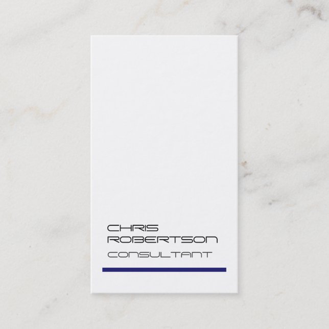 Carte de visite de charme blanc Midnight Blue (Devant)