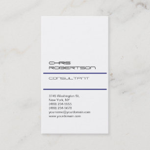 Carte de visite de charme blanc Midnight Blue