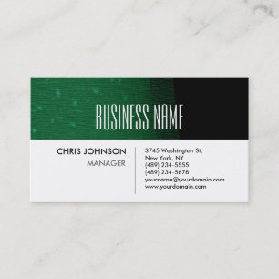 Carte de visite de charme blanc Motif vert