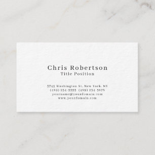 Carte de visite de charme blanc noir ultra épais