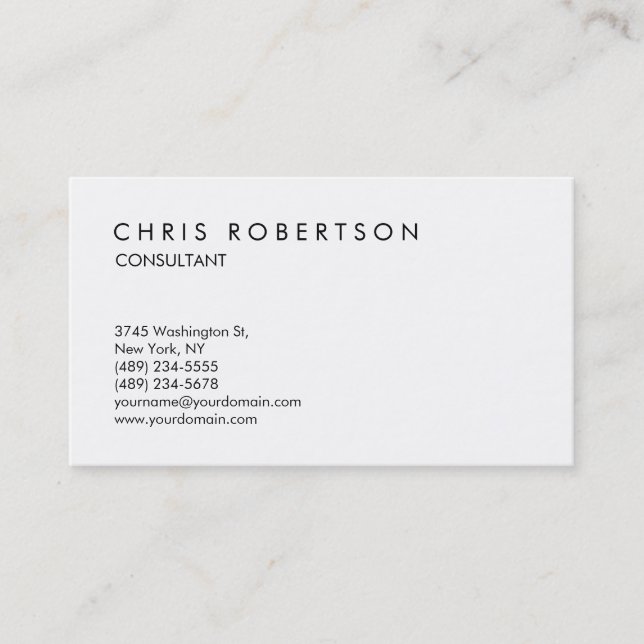 Carte de visite de charme noir blanc (Devant)