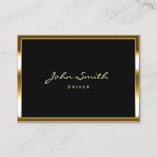 Carte De Visite  de chauffeur avec encadré doré Moderne