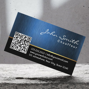 Carte de visite de chauffeur de code du bleu royal