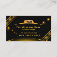 Carte de visite de chauffeur de taxi de Cab