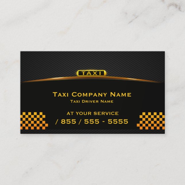 Carte de visite de chauffeur de taxi de Cab (Devant)