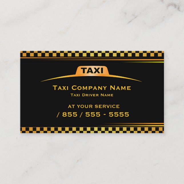 Carte de visite de chauffeur de taxi de la société (Devant)