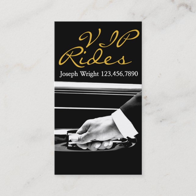Carte de visite de chauffeur du service de voiture (Devant)