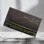 Carte De Visite de chauffeur effet cuir foncé<br><div class="desc">Carte de visite de Chauffeur effet cuir foncé.</div>