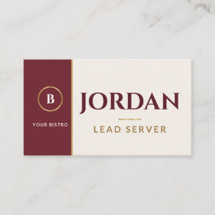Carte de visite de chef de restaurant Burgundy Cre