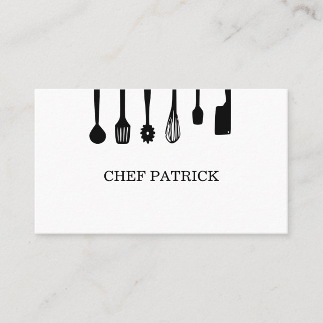 Carte de visite de chef de traiteur de restaurant (Devant)
