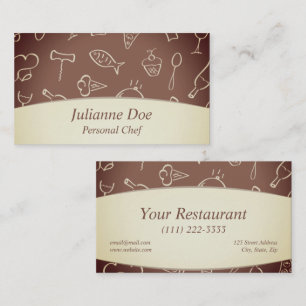 Carte de visite de chef personnel ou de restaurant