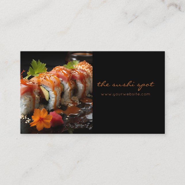 Carte de visite de chef sushi de restaurant de sus (Devant)