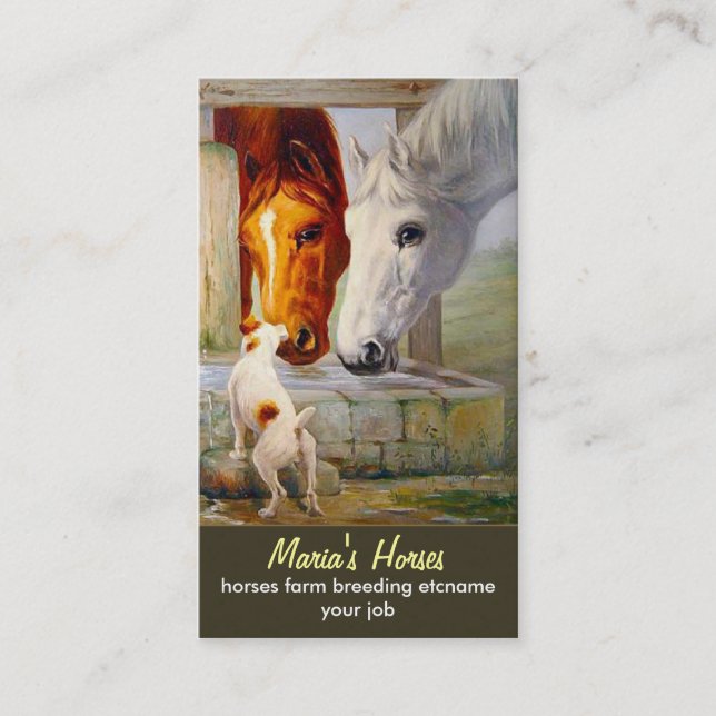 carte de visite de chevaux et de chiens (Devant)