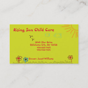 Carte de visite de Childcare de soleil
