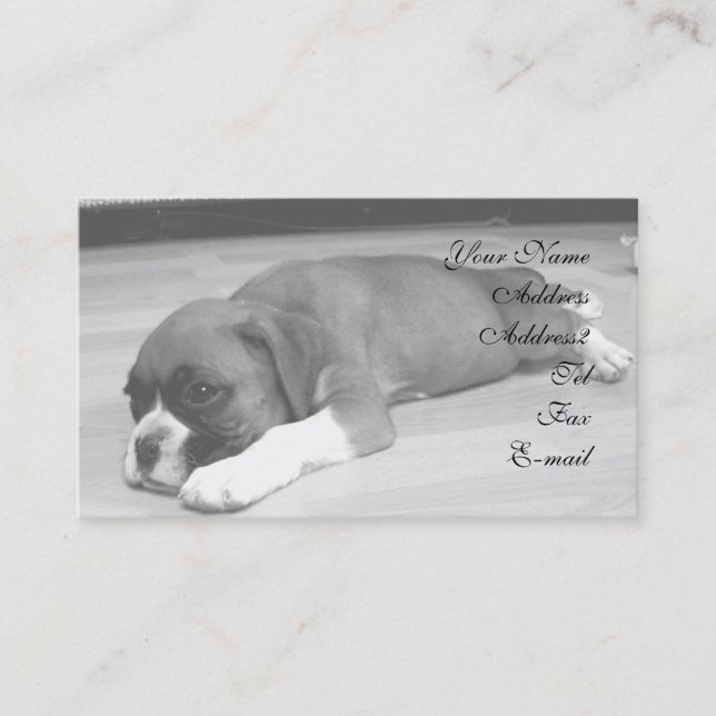 carte de visite de chiot de boxe (Devant)