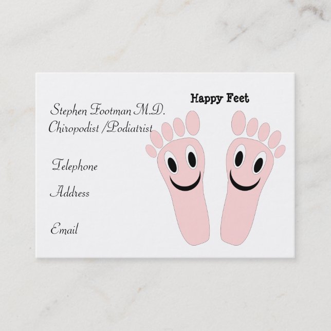Carte de visite de chiropodiste Happy Feet (Devant)