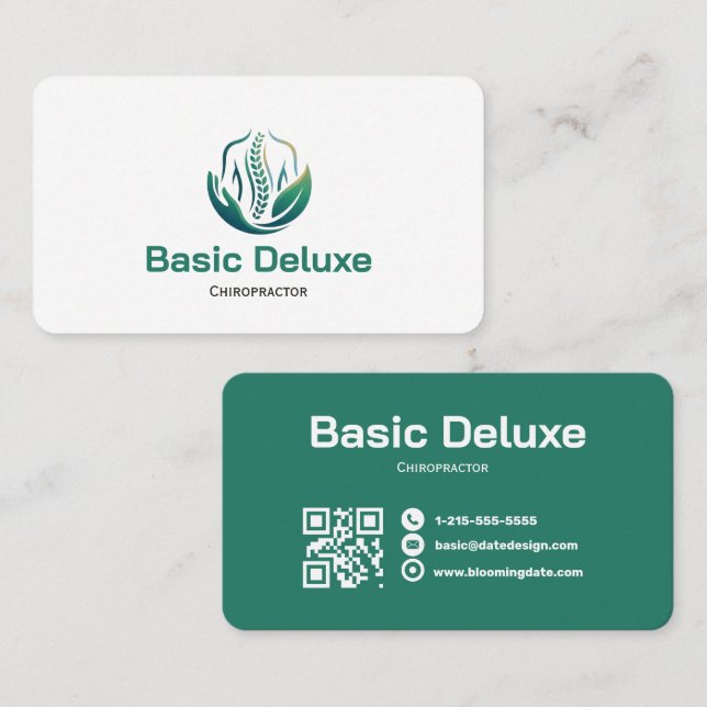Carte de visite de chiropracteur avec code QR (Devant / Derrière)