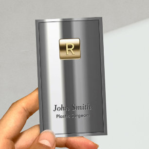 Carte de visite de chirurgien en plastique métalli