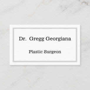 Carte de visite de chirurgien plastique simple