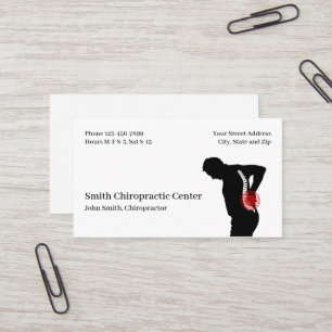 Carte de visite de clinique chiropratique