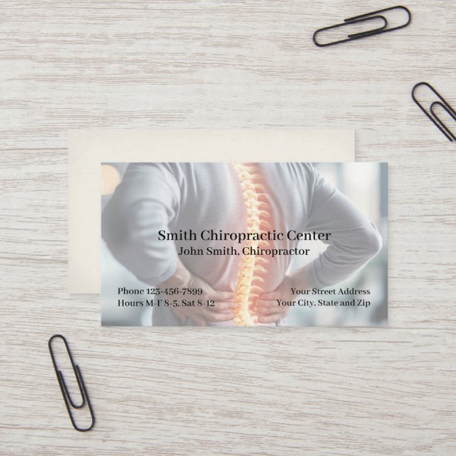 Carte de visite de clinique de gestion de la doule (Devant/Arrière en situation)