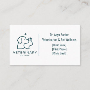 Carte de visite de clinique vétérinaire minimalist