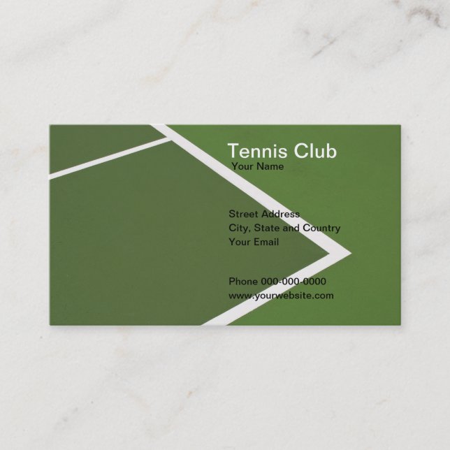 Carte de visite de club de tennis (Devant)