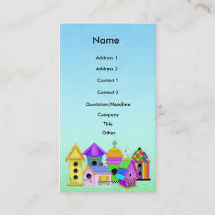 Carte de visite de cluster Birdhouse avec Arrière