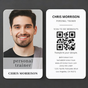 Carte de visite de coach sportif avec QR Code et p